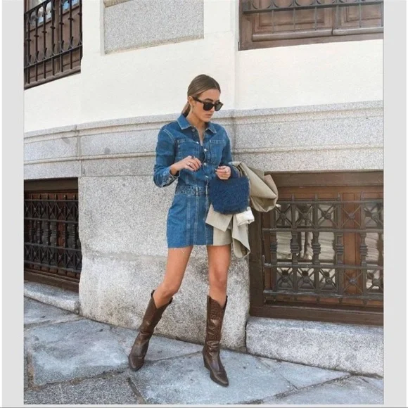 ZARA TRF DENIM DRESS - Picture 6 of 16